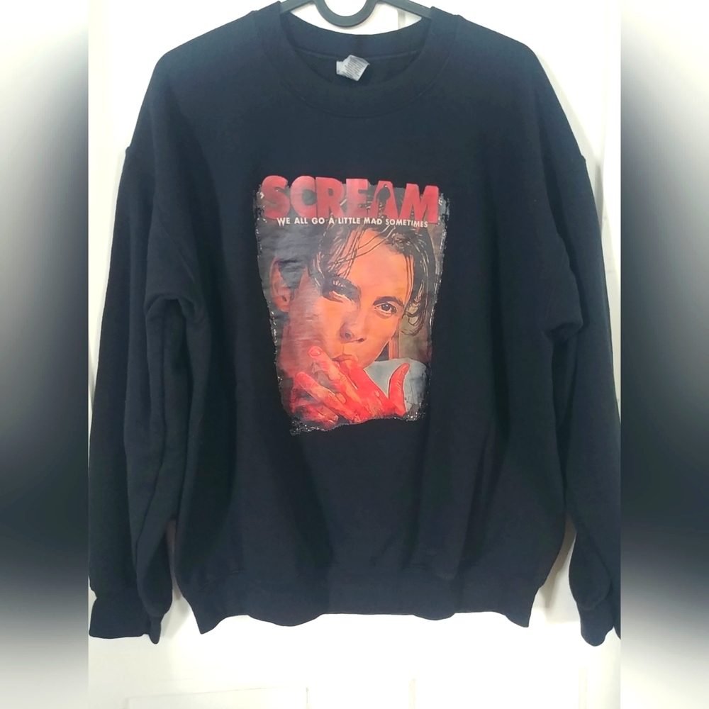 Scream Billy Loomis "Sometimes we all Go A Little Mad" Black Sweatshirt Size M